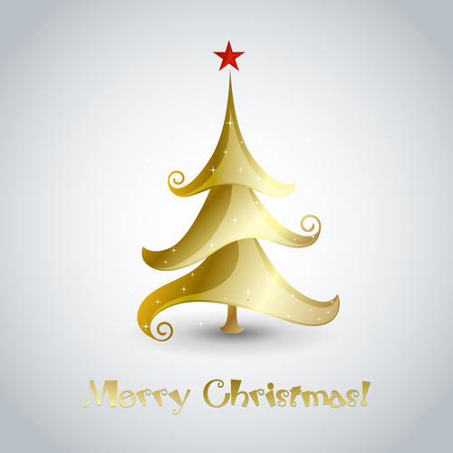 Creative Xmas tree christmas cards vector 02