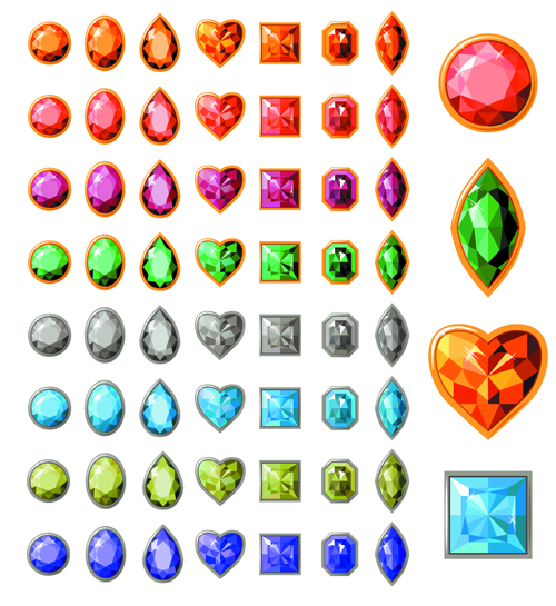 Creative jewels vector set 01