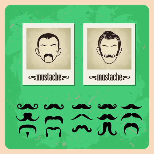 Mans Faces design vector 01