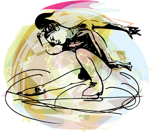 Figure skating fraffiti vector Figure skating fraffiti vector