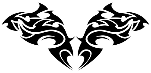 Floral tribal tattoo vector material 01 Floral tribal tattoo vector material 01