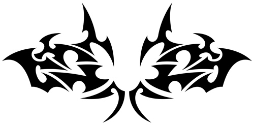Floral tribal tattoo vector material 02 Floral tribal tattoo vector material 02
