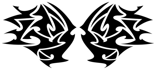 Floral tribal tattoo vector material 03 Floral tribal tattoo vector material 03