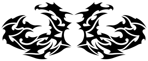 Floral tribal tattoo vector material 04