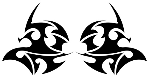 Floral tribal tattoo vector material 13