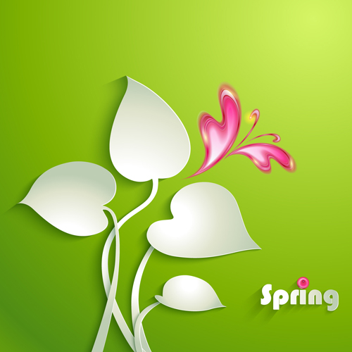 Vivid Paper Flowers design vector 01