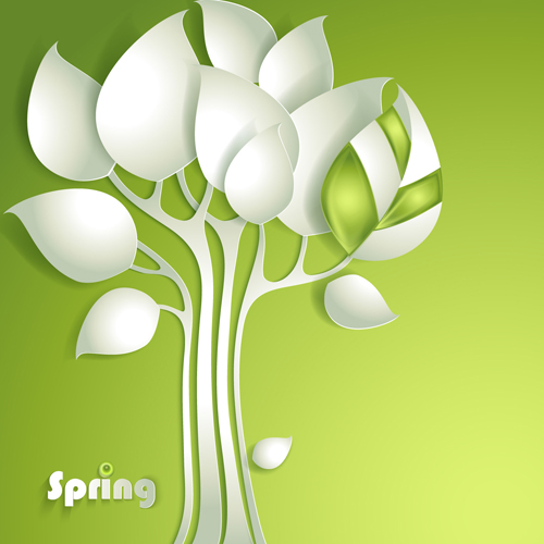 Vivid Paper Flowers design vector 04