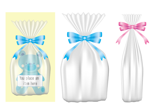 Gift package with ribbon vecor