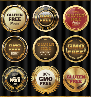 adges anniversary vector material 01 Glass textured badges anniversary vector material 01