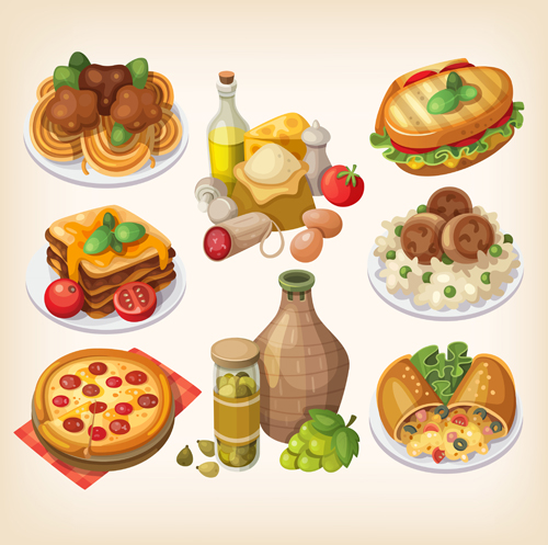 Gourmet pizza vectors design