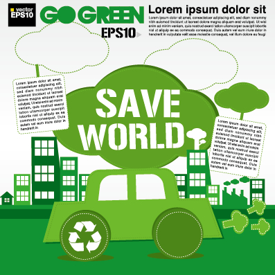 Green ecology city concept design vector 02