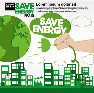 Green ecology city concept design vector 04