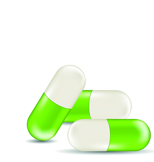 Green medical capsule design vector 04