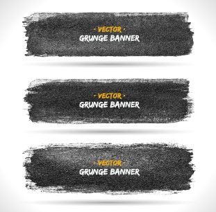 Vector set of grunge banner 01