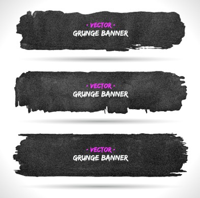 Vector set of grunge banner 02