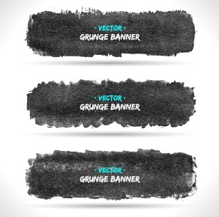 Vector set of grunge banner 03