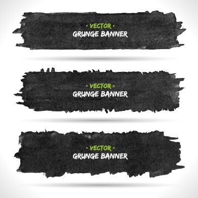 Vector set of grunge banner 04