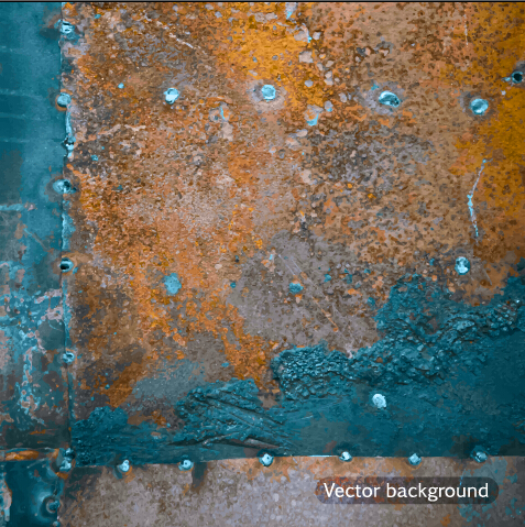 Grunge metal background vector material 02