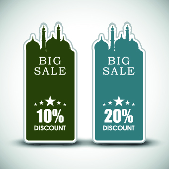Muslim style discount tag vector 02