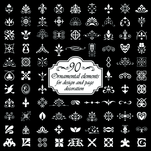 Ornamental elements and page decoration vector material