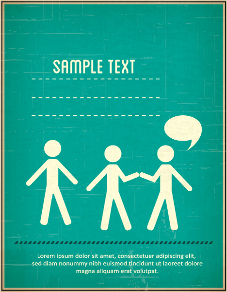 People vintage styles cover vector set 06