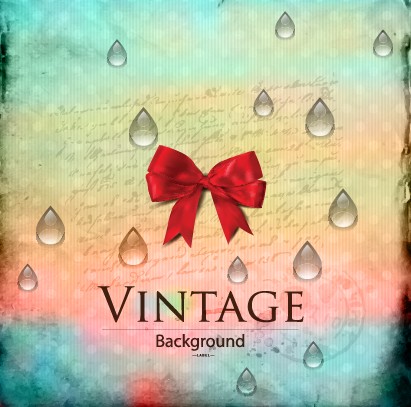 water drop water vintage bow background 
