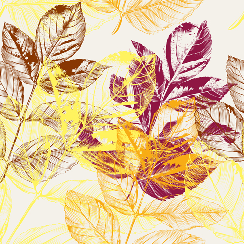 Seamless pattern with autumn leafs vector Seamless pattern with autumn leafs vector