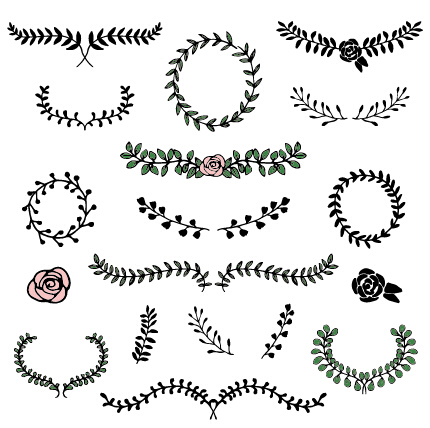 Simple laurels frames ornament vector