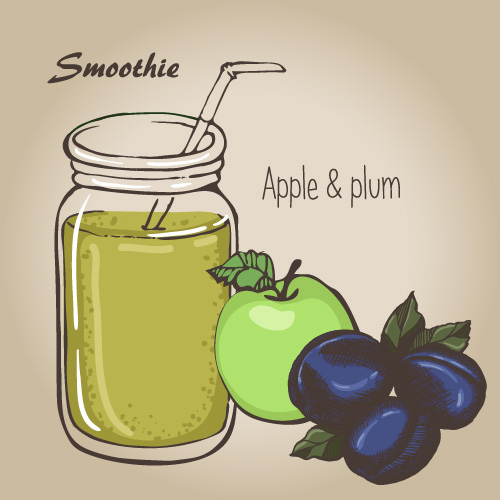 smooth sketch fruits drink 
