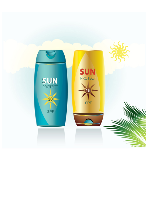 Summer cream protect lotion design vector 04