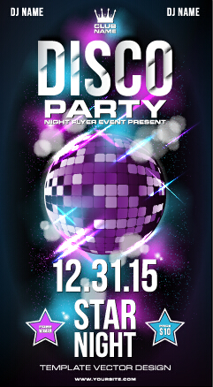 Summer disco night party flyer 01