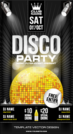 Summer disco night party flyer 02