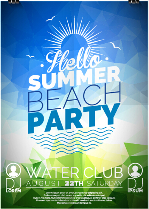 Summer disco night party flyer 03
