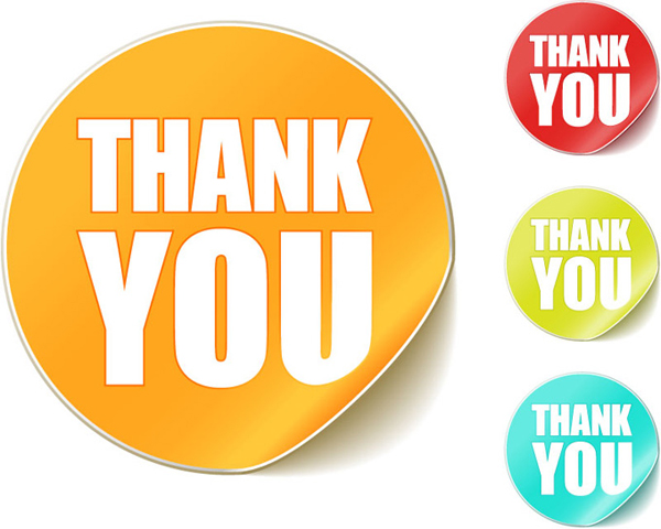 Thank you sticker vector material - WeLoveSoLo