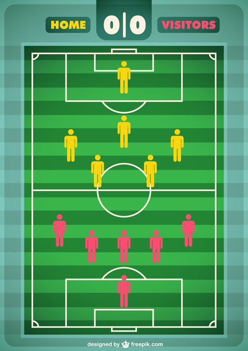 ccer field design elements vector 01 Tournament soccer field design elements vector 01
