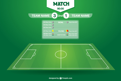 ccer field design elements vector 02 Tournament soccer field design elements vector 02