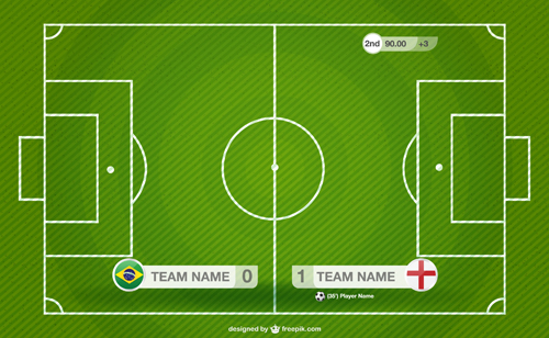 ccer field design elements vector 03 Tournament soccer field design elements vector 03