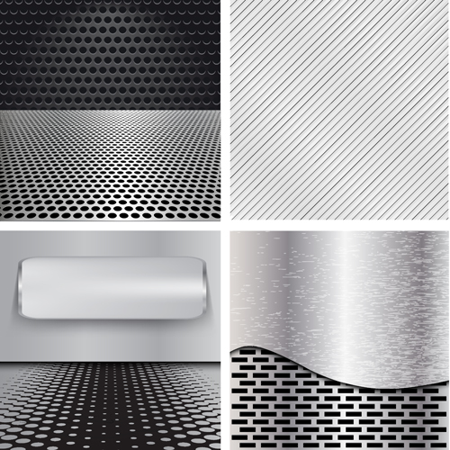 metal style background set vector 01 Various metal style background set vector 01