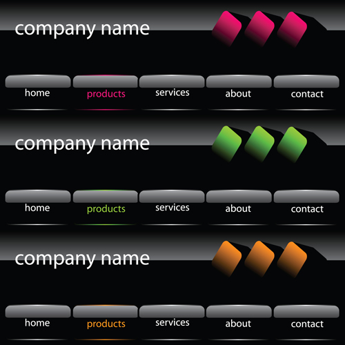 Web sites design template and button vector graphic 03