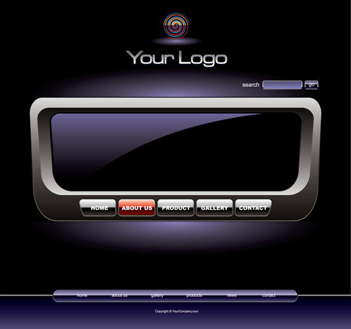 Web sites design template and button vector graphic 05