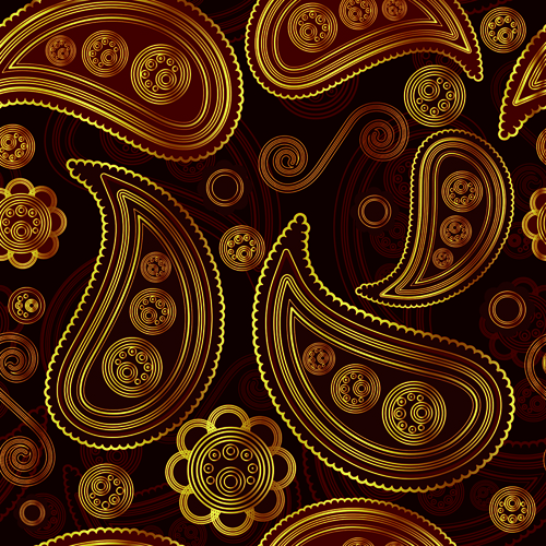 ornate paisley pattern  Seamless vector 03