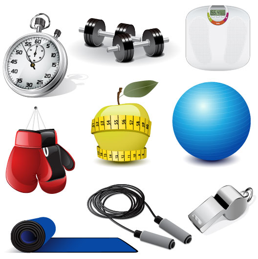 sports equipment vector set 03