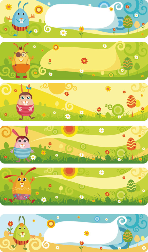 Cute Cartoon benner 03 vector