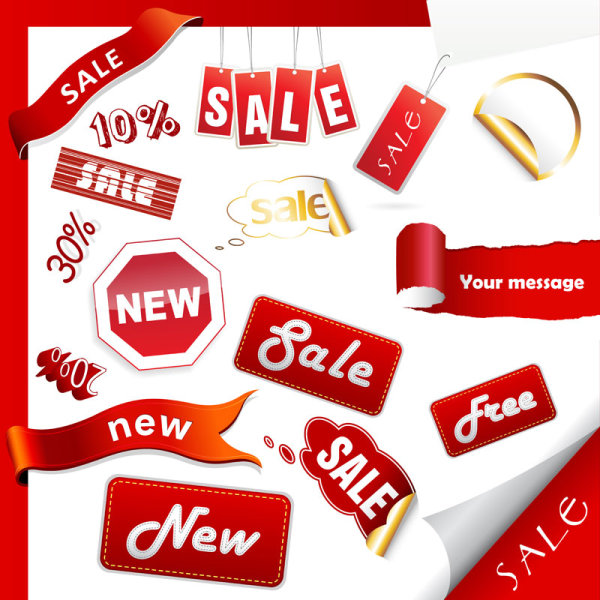 Exquisite Label Stickers vector 01