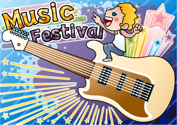 Cartoon music Illustration vetcor 01