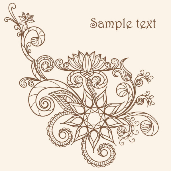 The line of draft  of Exquisite  Floral vector 02