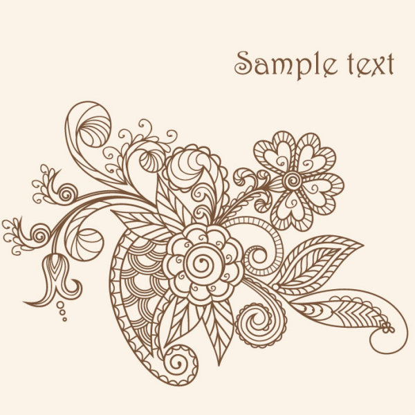 The line of draft  of Exquisite  Floral vector 03