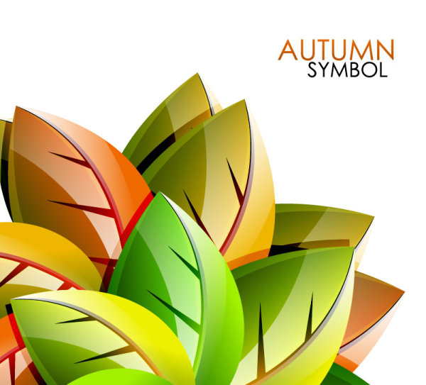 autumn leaves elements background vector set 02