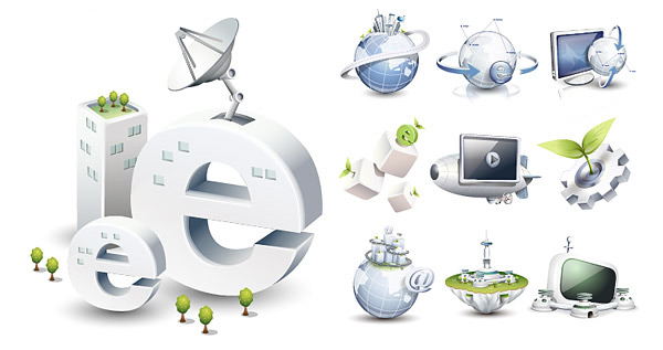 High tech style icon 2 vector