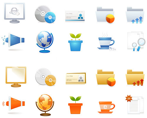 Today series icon vector material statistics seed search pass magnifying glass horn globe folder flower pots document display cups coffee CD arrow 